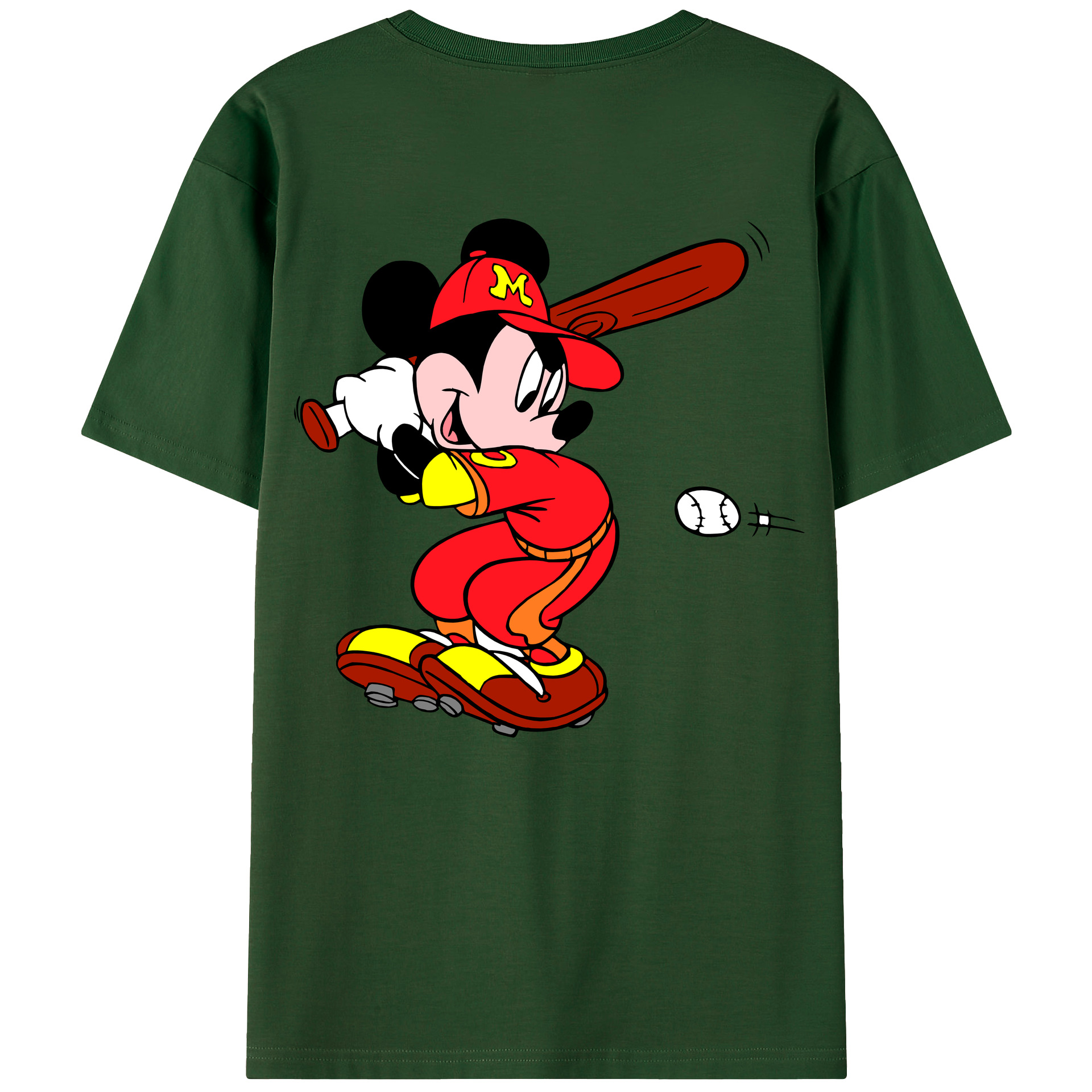 （画像用） ミッキーマウス Mickey Mouse 綿100％半袖Tシャツ（背面プリント）